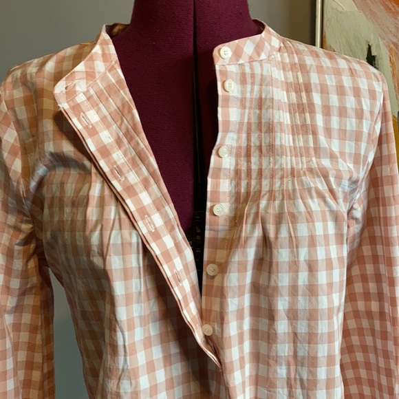 NWT J. Crew Tie Sleeve Pintuck Gingham Top - Picture 6 of 11